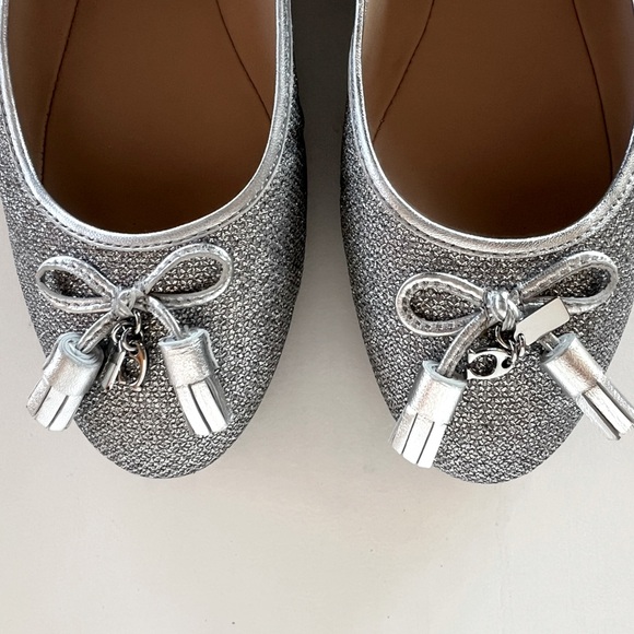 EUC Coach Metallic Silver Benni Ballet Flat, size 8.5B - Picture 4 of 9